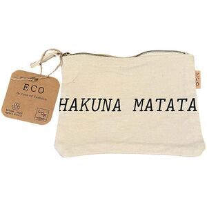 Eco Zipper Pouch Hakuna Matata Printed Traveler Organizer Cosmetic Small Makeup
